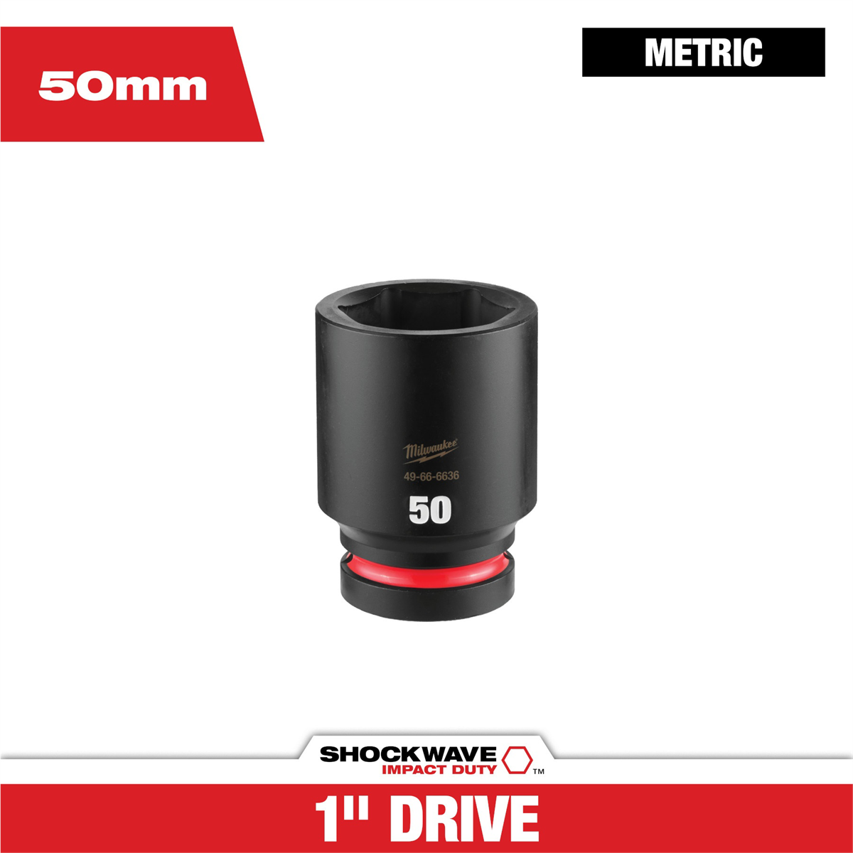 Milwaukee Tool SHOCKWAVE™ Impact Duty 1" Drive 50MM Deep 6 Point Socket