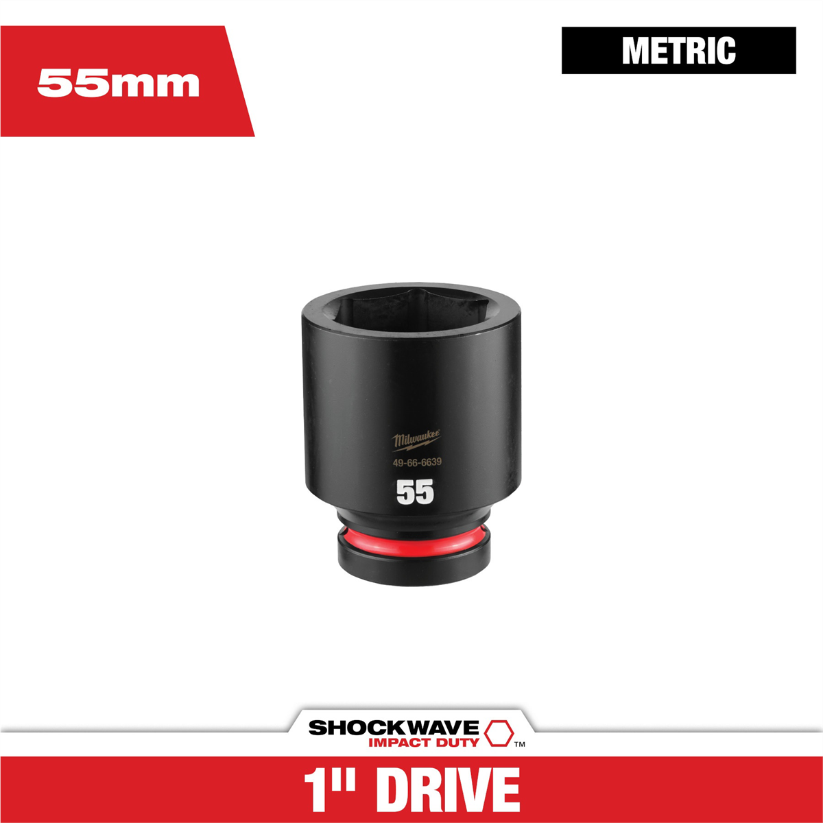 Milwaukee Tool SHOCKWAVE™ Impact Duty 1" Drive 55MM Deep 6 Point Socket