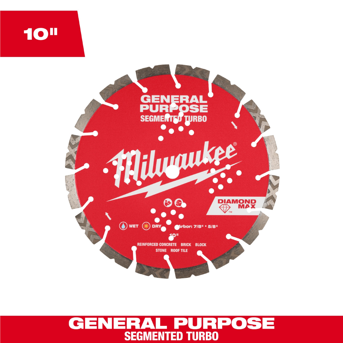 Milwaukee Tool 10 Inch Diamond Max Segmented Turbo General Purposediamond Blade