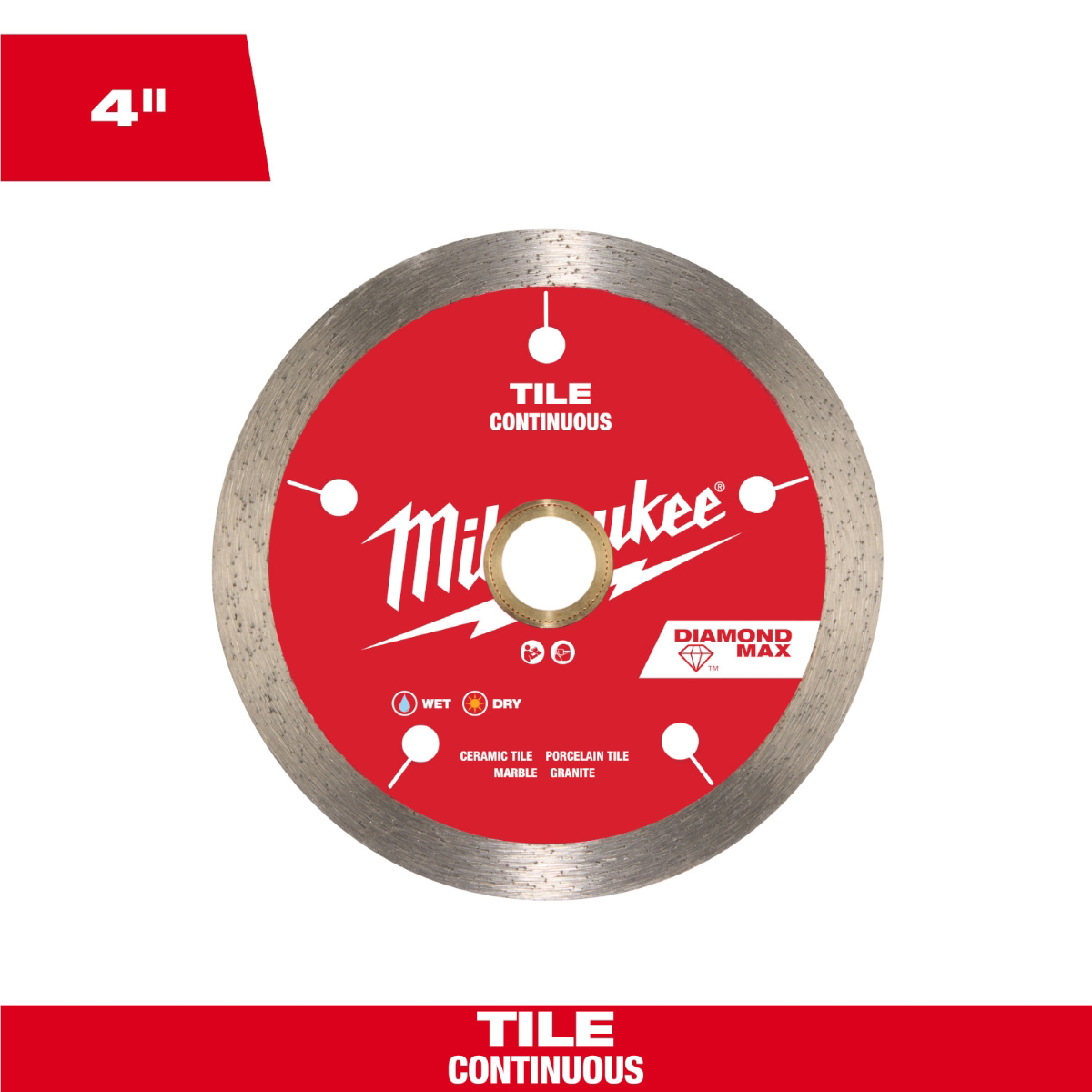 Milwaukee Tool 4 Inch Diamond Max Continuous Tile Diamond Blade