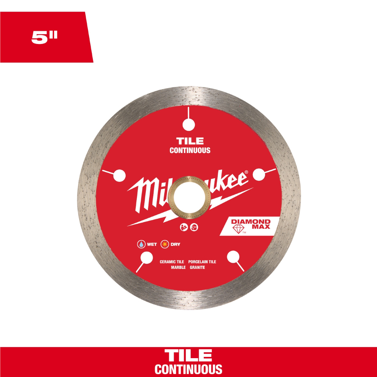 Milwaukee Tool 5 Inch Diamond Max Continuous Tile Diamond Blade