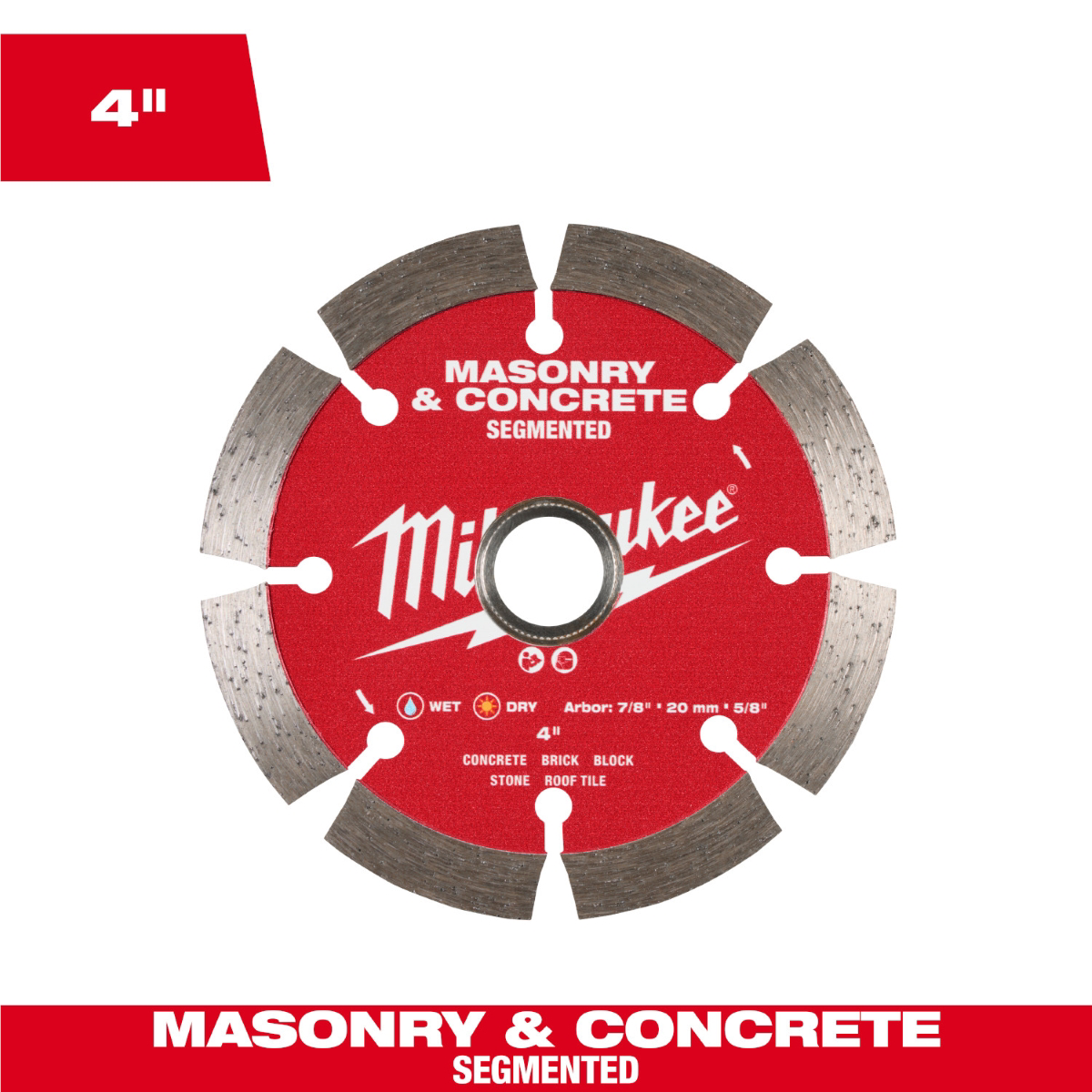 Milwaukee Tool 4 Inch Segmented Masonry And Concrete Diamond Blade