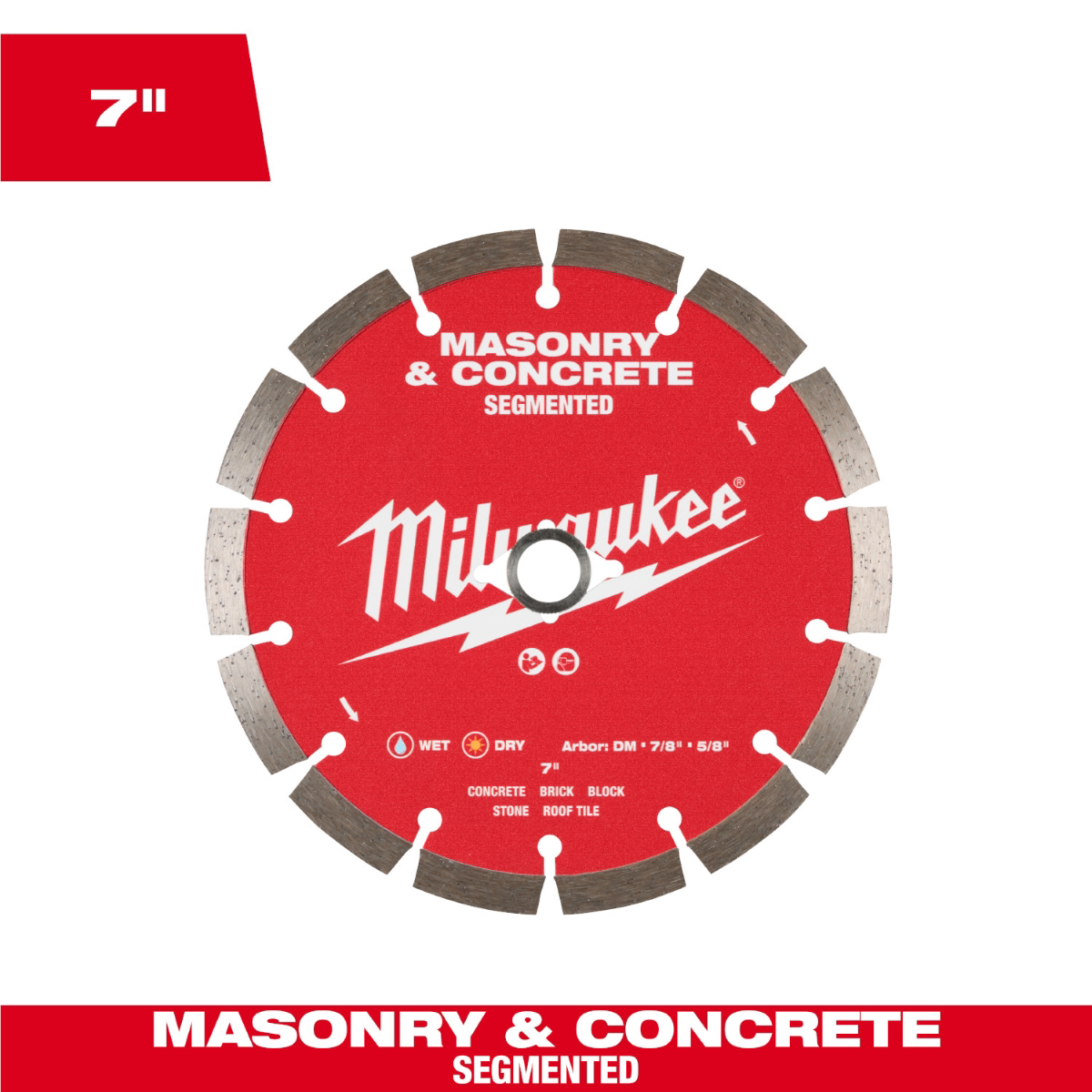 Milwaukee Tool 7 Inch Segmented Masonry And Concrete Diamond Blade