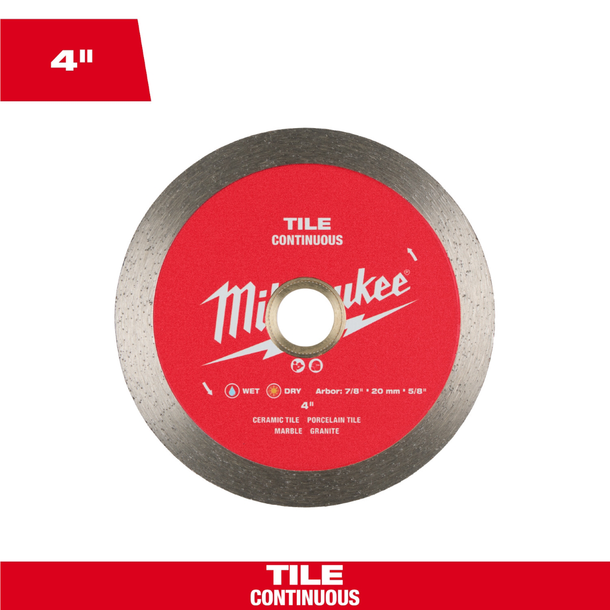 Milwaukee Tool 4 Inch Continuous Tile Diamond Blade