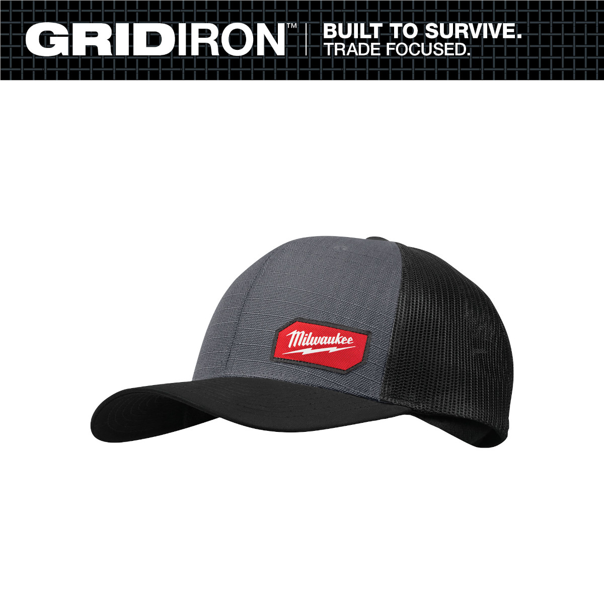 Milwaukee Tool GRIDIRON Snapback Trucker Hat - Gray