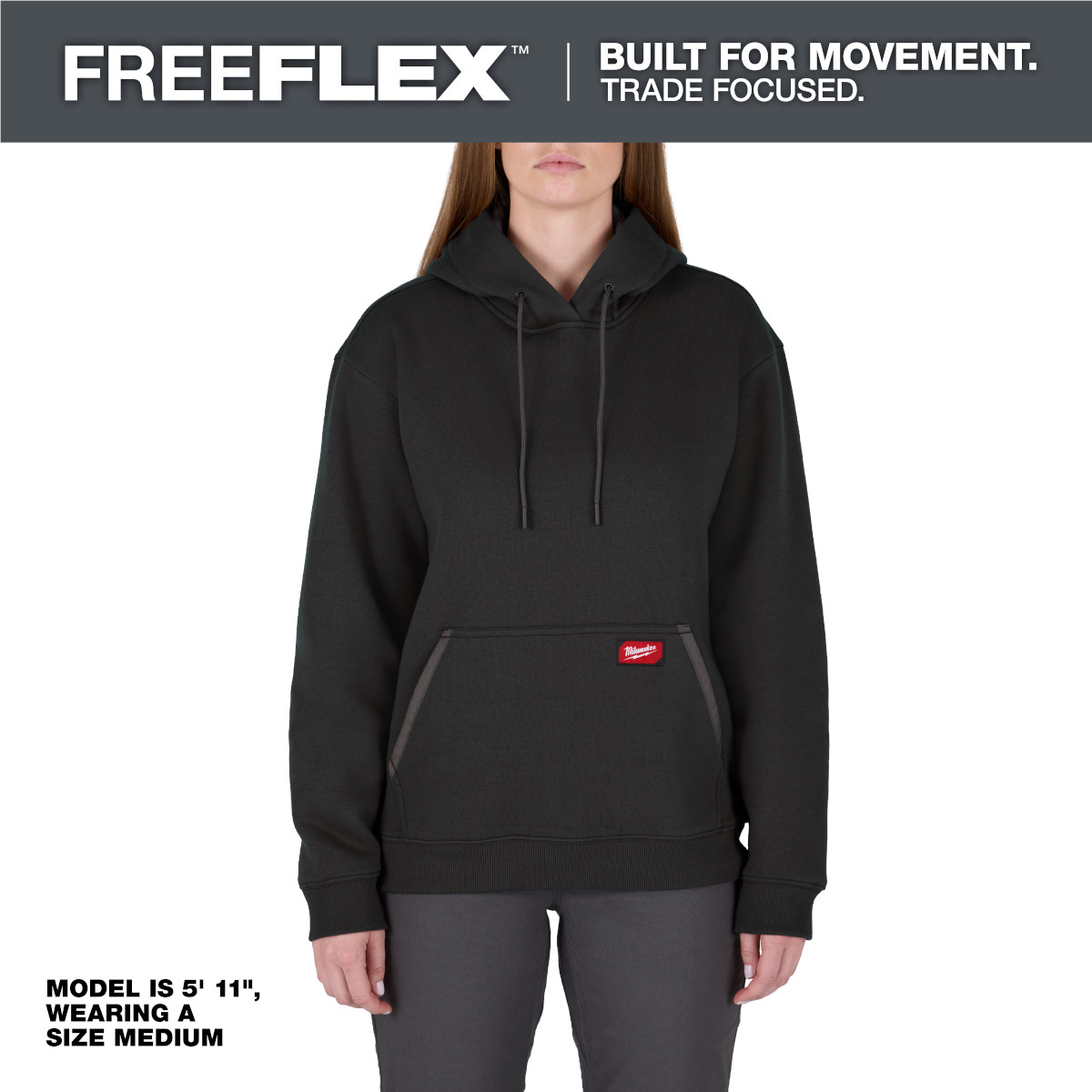 Milwaukee Tool Women's Freeflex Pullover Hoodie- Black - Xl