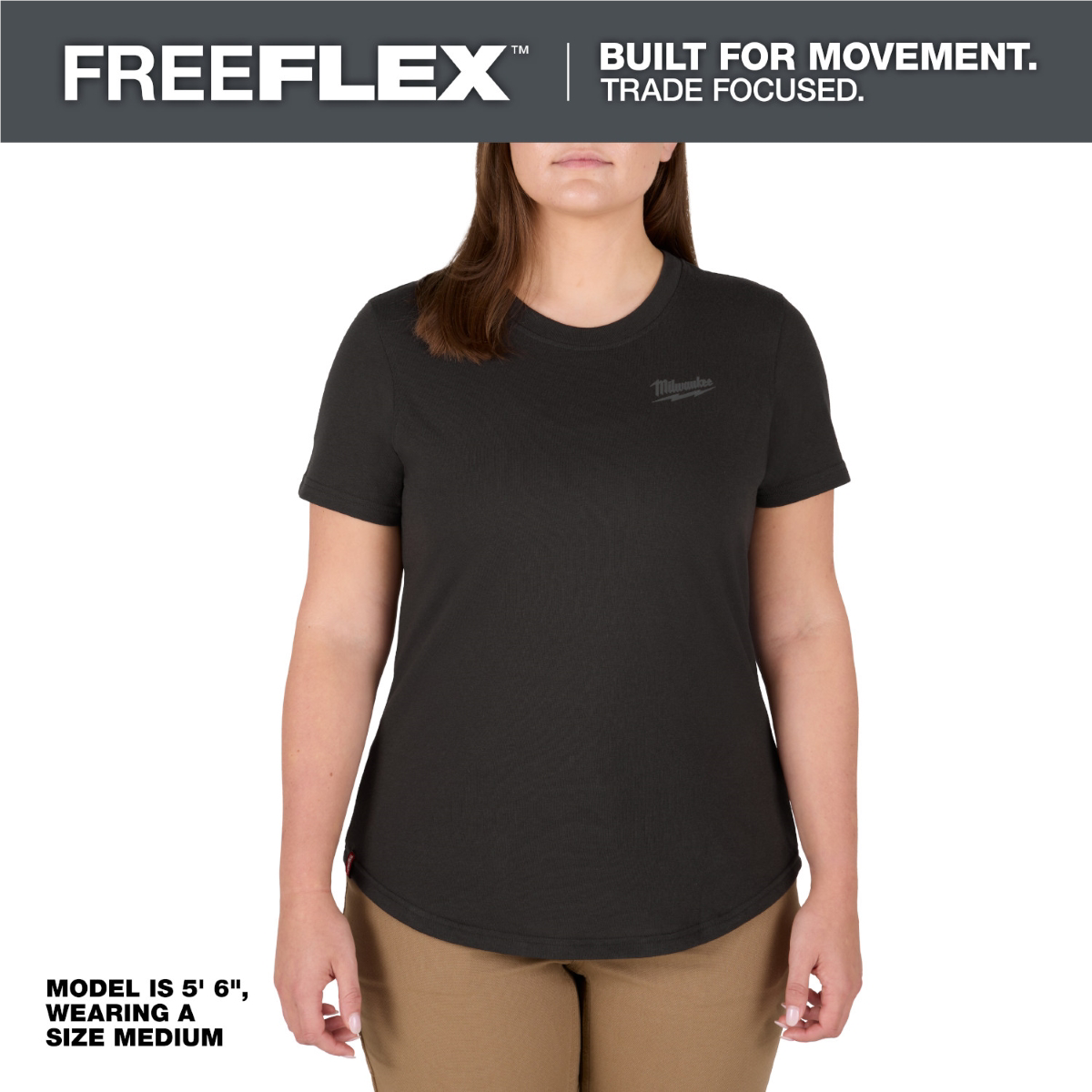 Milwaukee Tool Women's Freeflex Hybrid Tee - Short Sleeve - Black - M