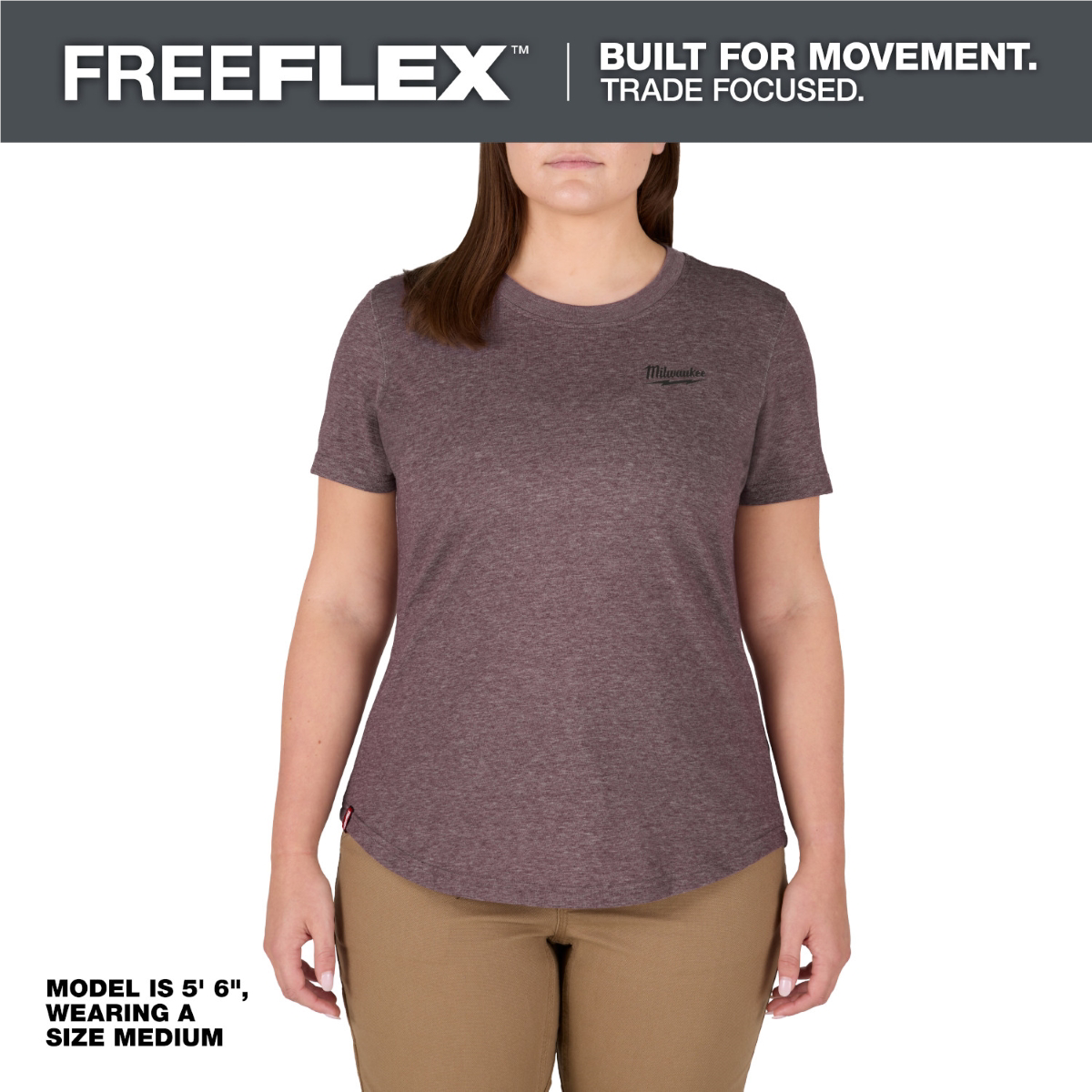 Milwaukee Tool Women's Freeflex Hybrid Tee - Short Sleeve - Purple - Xs