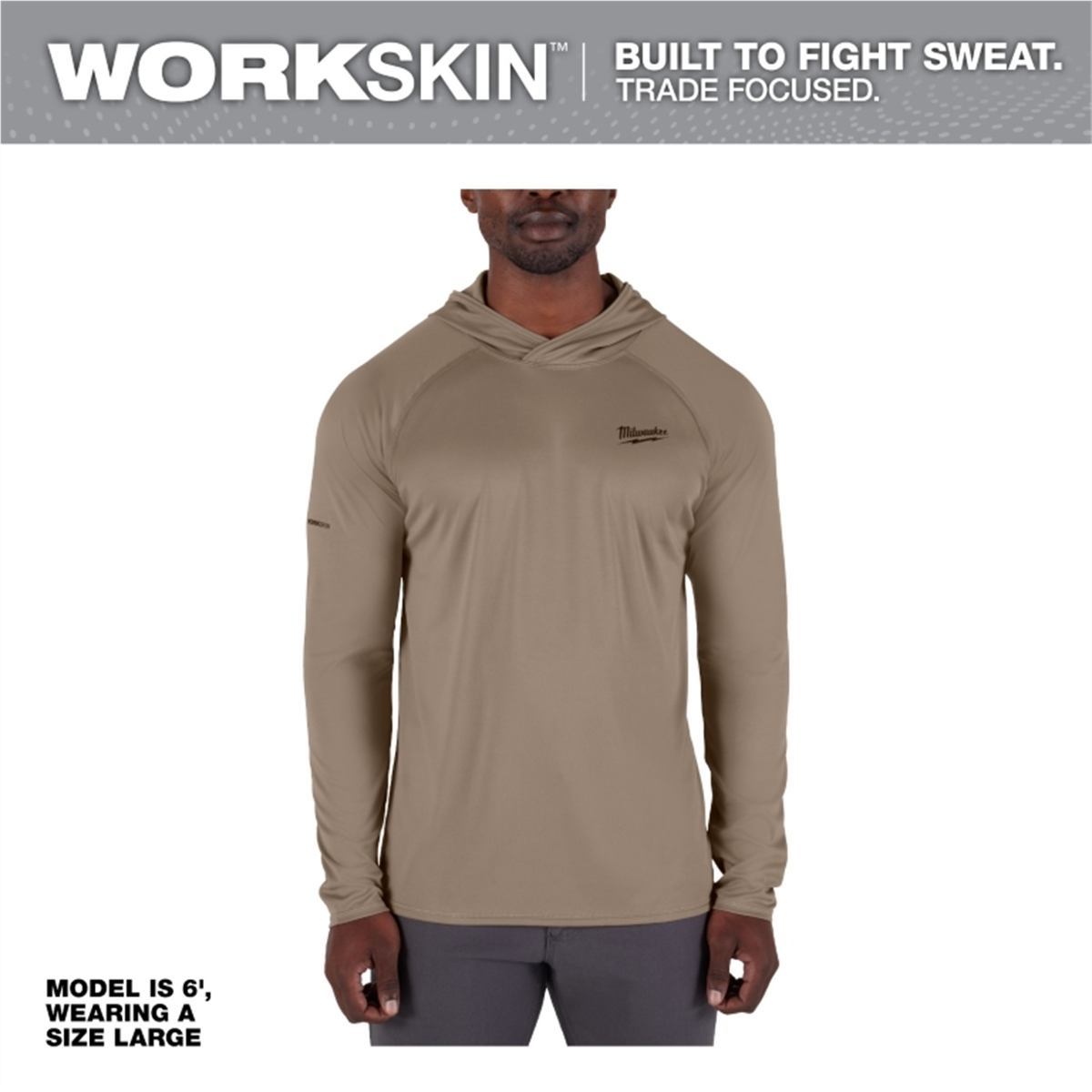Milwaukee Tool Workskin Hooded Sun Shirt- Sandstone -2x