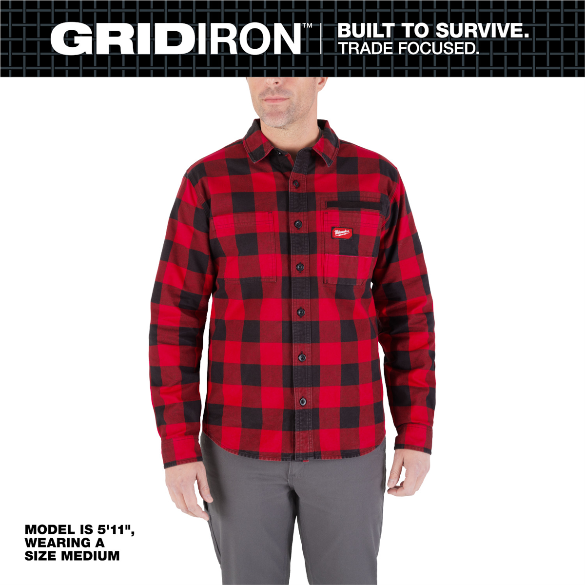Milwaukee Tool Gridiron Flannel Shirt - Red - M