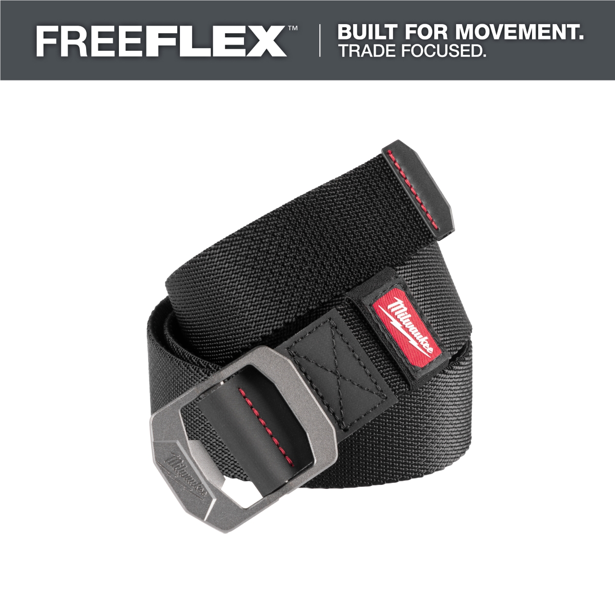Milwaukee Tool FREEFLEX Nylon Webbing 1.5 Inch Belt - Black - Small