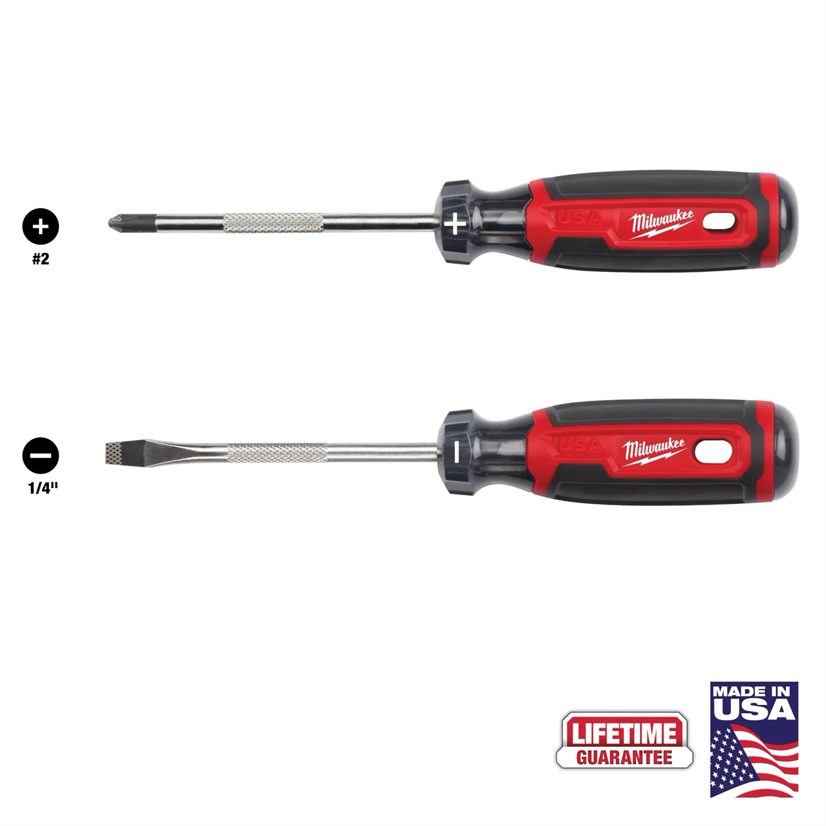 Milwaukee Tool 2 Pc. 6" Cushion Grip Screwdriver Set (usa)