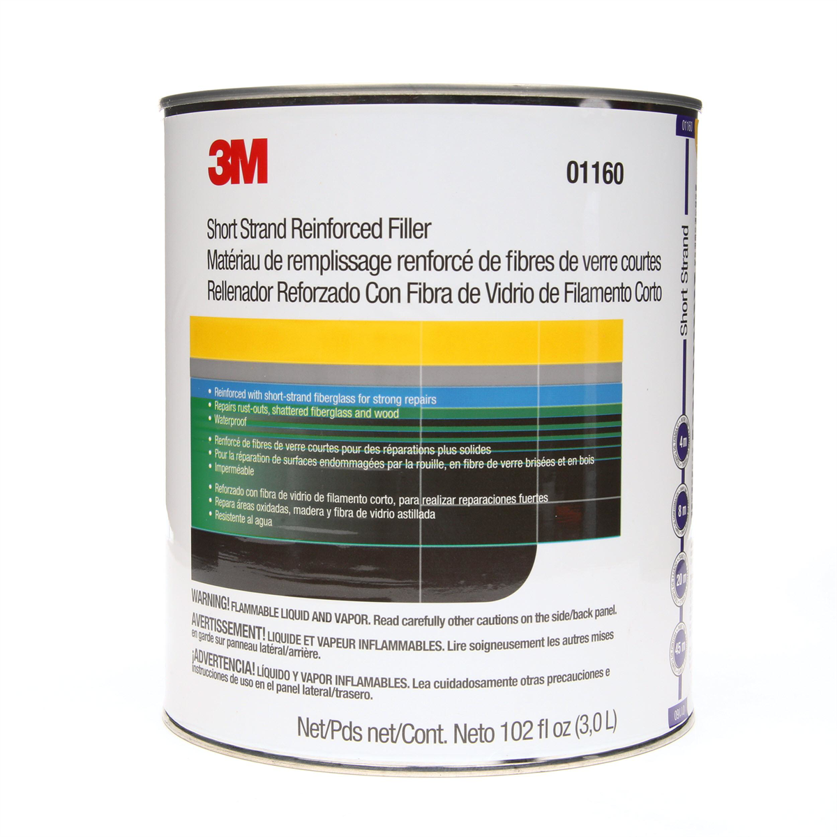 3m Short Strand Reinforced Filler 01160, 1 Gal