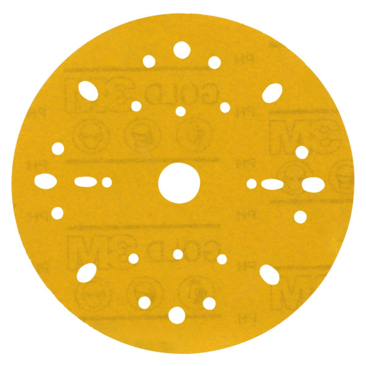 3M  Hookit Gold Abrasive Disc 09289, 500, 6-inch (150mm), Dust-Free