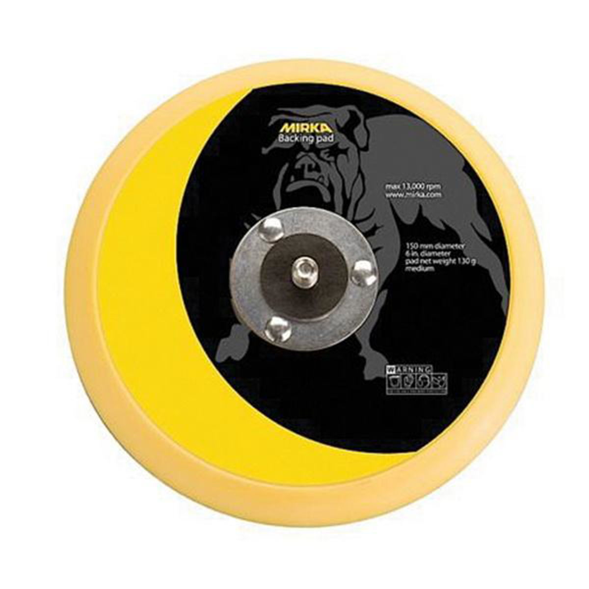 Mirka Abrasives 106 Vinyl Faced Back-Up Pad, 6 in Dia, PSA Attachment