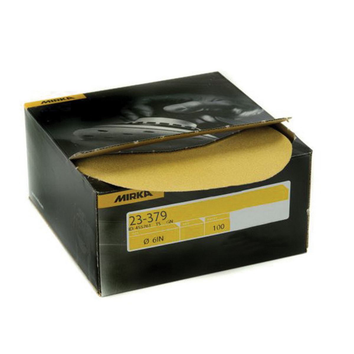 Mirka Abrasives Bulldog Gold 23379080 23 Series Semi-open Coated Autobox Sanding Disc, 6 In, P80 Grit, Aluminum Oxide