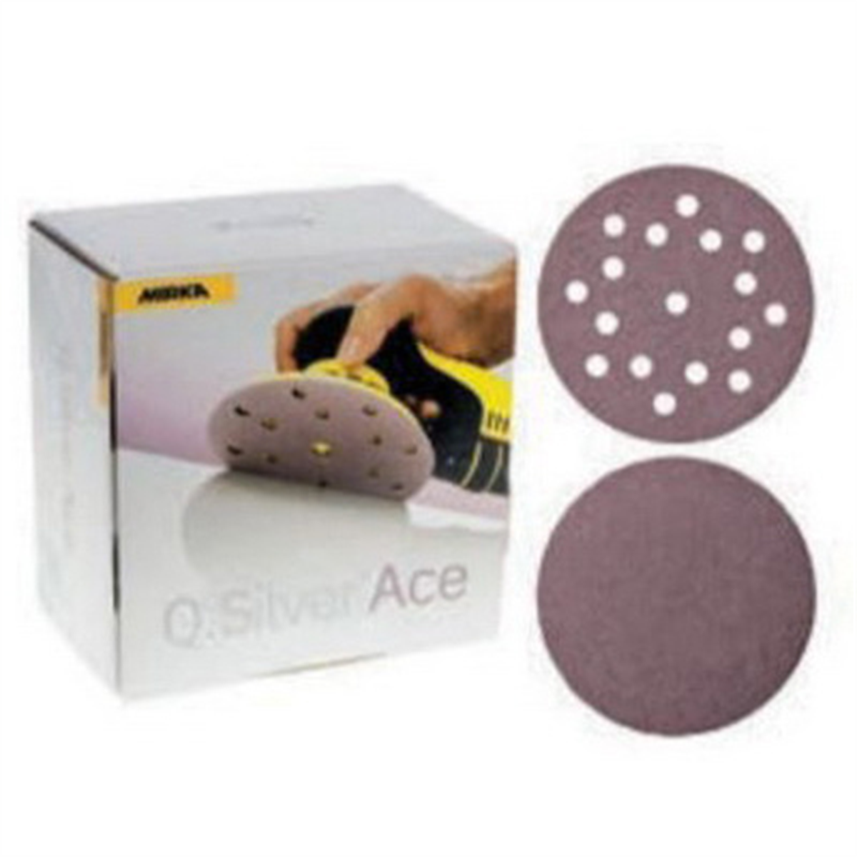 Mirka Abrasives Q.Silver Micro 2C6221500 2C Series Semi-Open Coated Grip-On Sanding Disc, 6 in, P1500 Grit