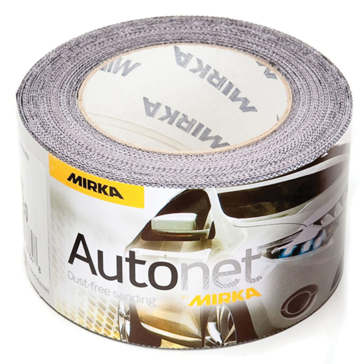 Mirka Abrasives Autonet AE570120 AE Series Closed Coated Grip-On Sanding Sheet Roll, 2-3/4 in W x 33 ft L, P120 Grit
