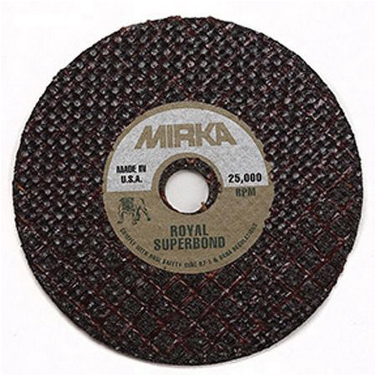 Mirka Abrasives Royal MS-0110 Cut-Off Wheel, 3 in Dia, 1/32 in THK Wheel, 3/8 in Center Hole, 24000 rpm
