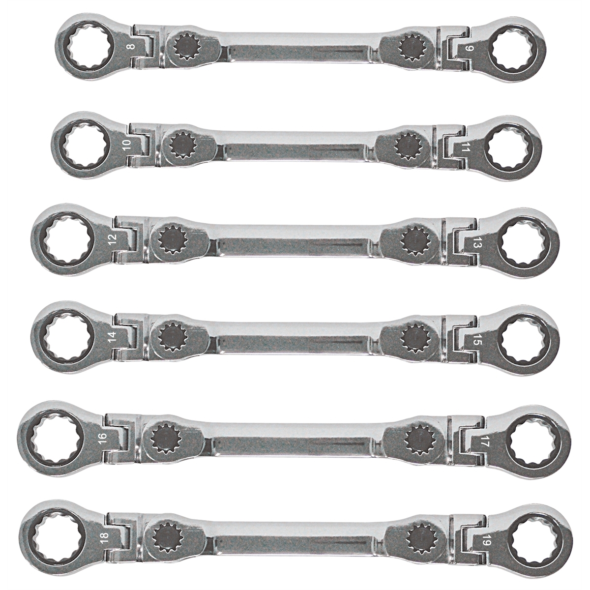 Mechanic's Time Savers 6 Pc  Indexing& flexing  Wrench Set - sizes 8-19mm