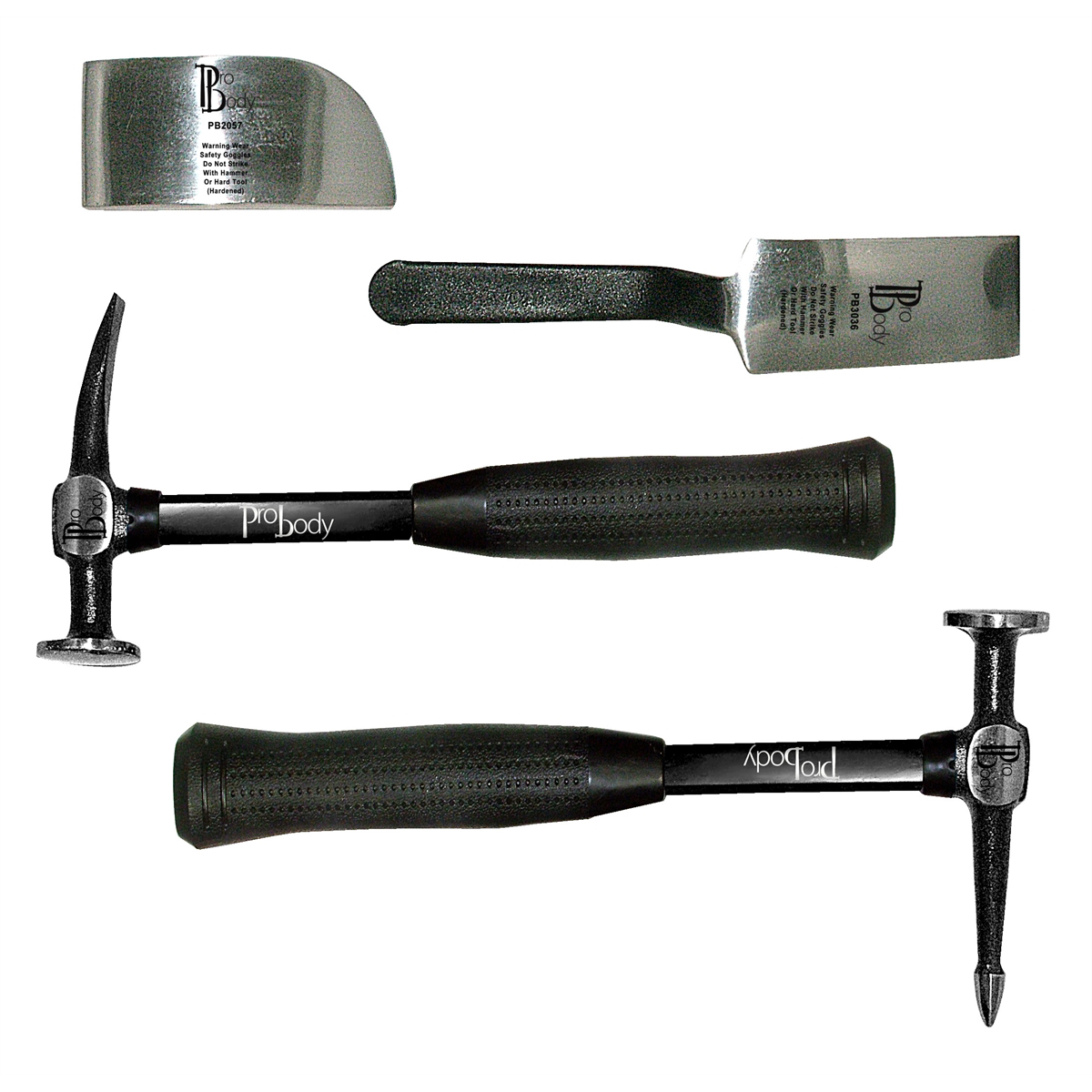 Mechanic's Time Savers 4-Pc Autobody repair kit with fiberglass handles