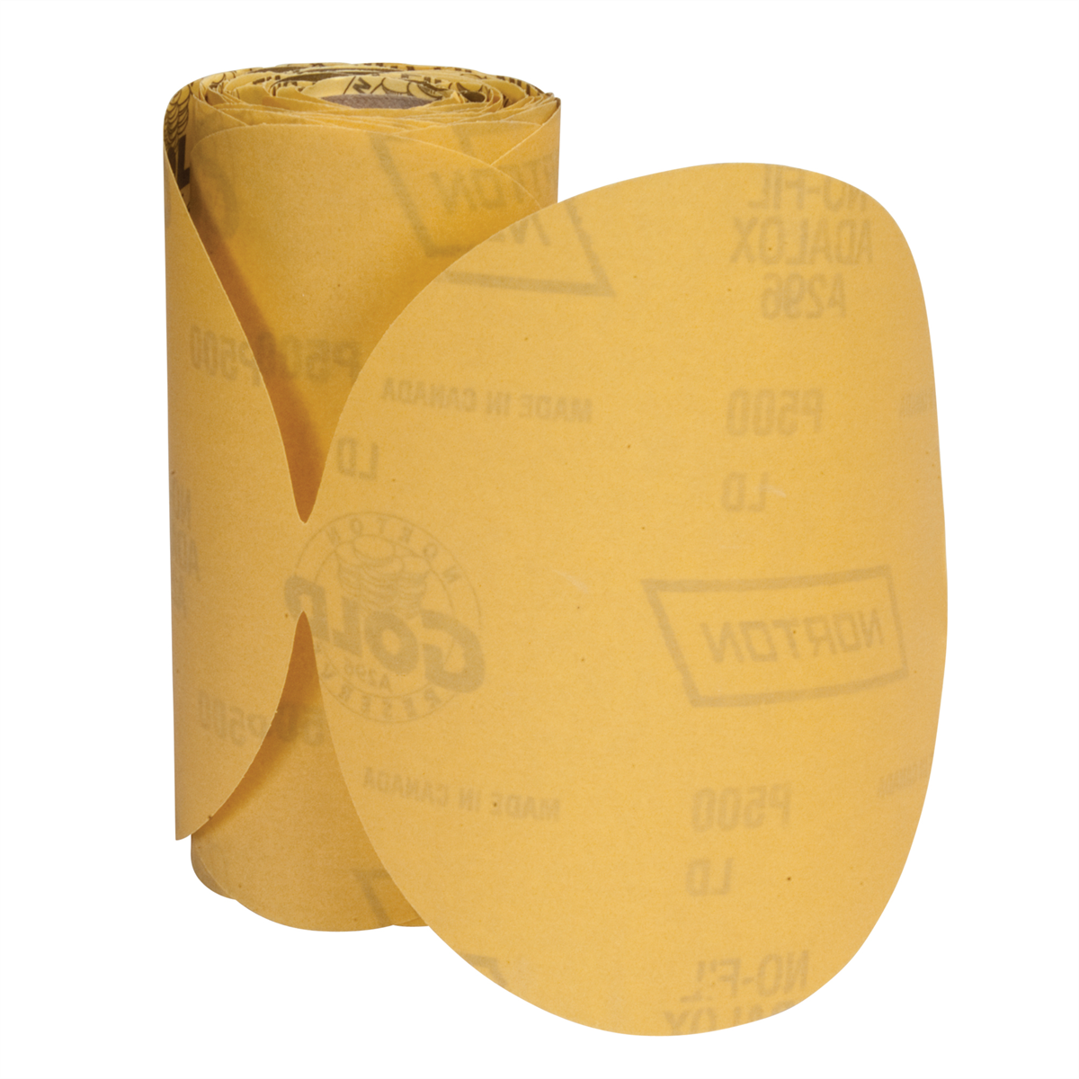 Norton Gold Reserve 83814 A296 Series Sanding Disc Roll, 5 in, P400 Grit, Aluminum Oxide, PSA Attachment