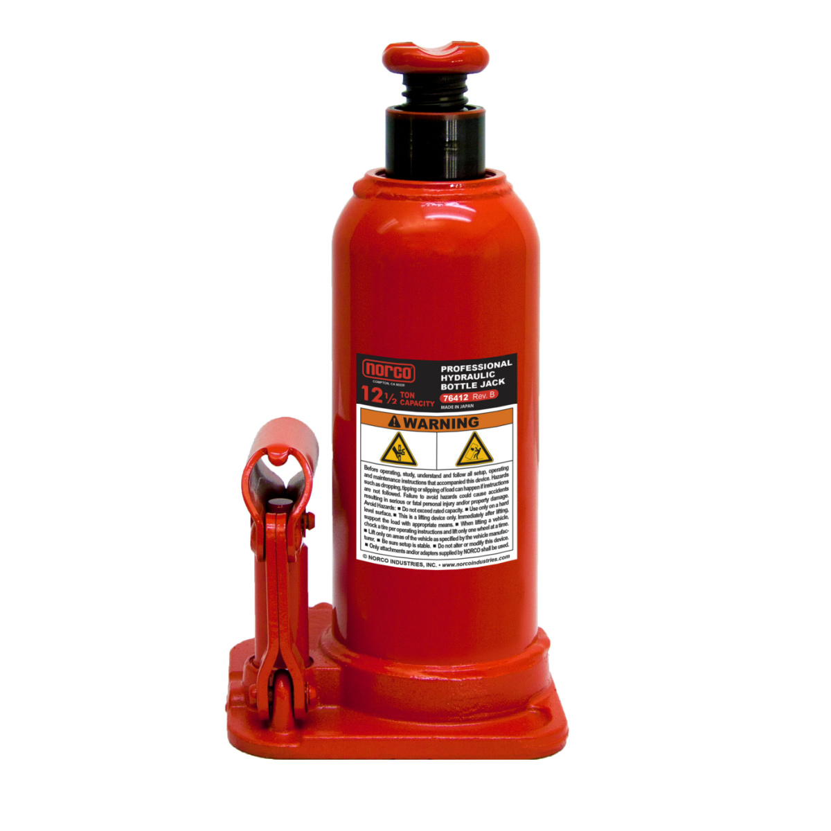 Norco Lifting Equipment 12 1/2 Ton Capacity Bottle Jack with Gauge Hole