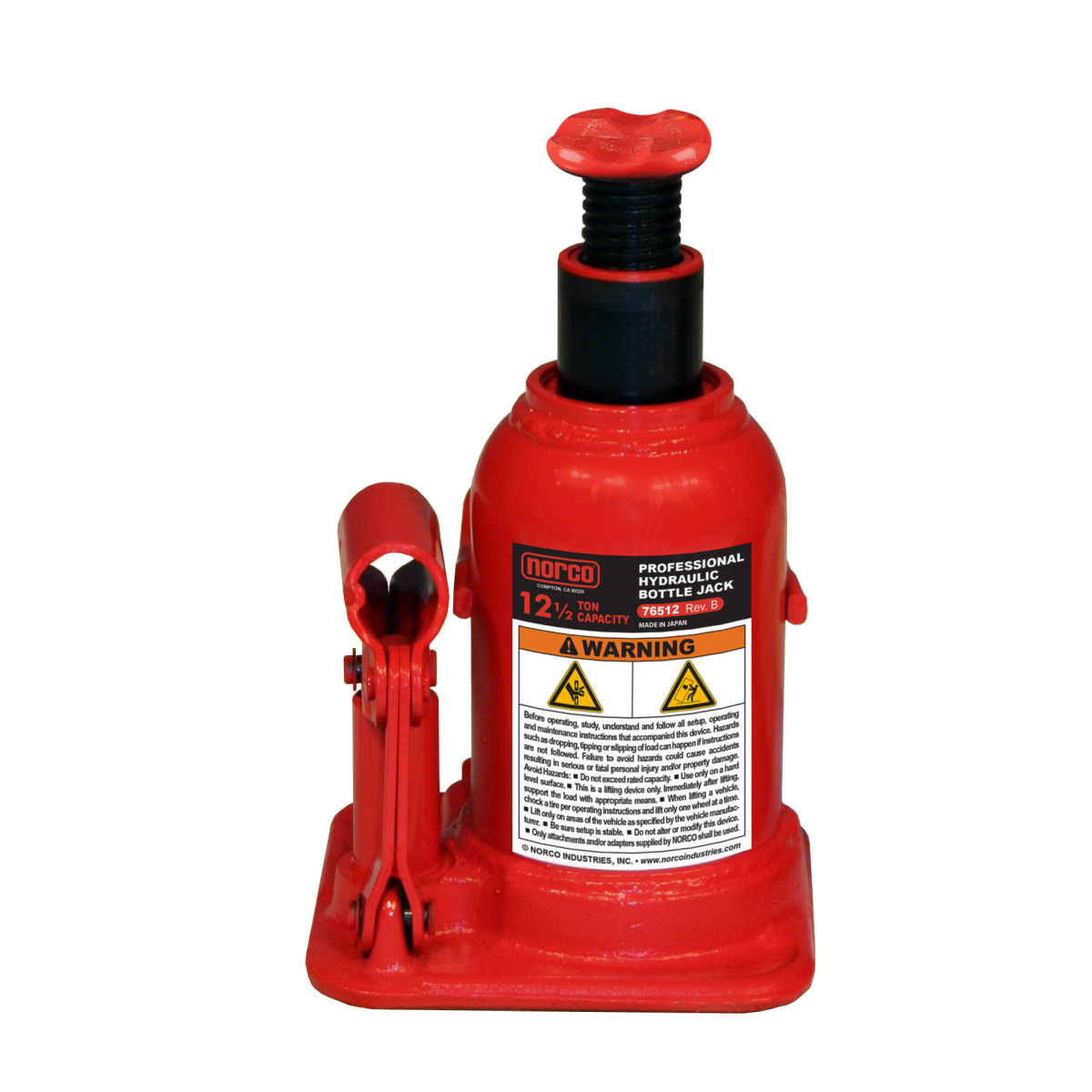 Norco Lifting Equipment 12 1/2 Ton Capacity Low Height Bottle Jack