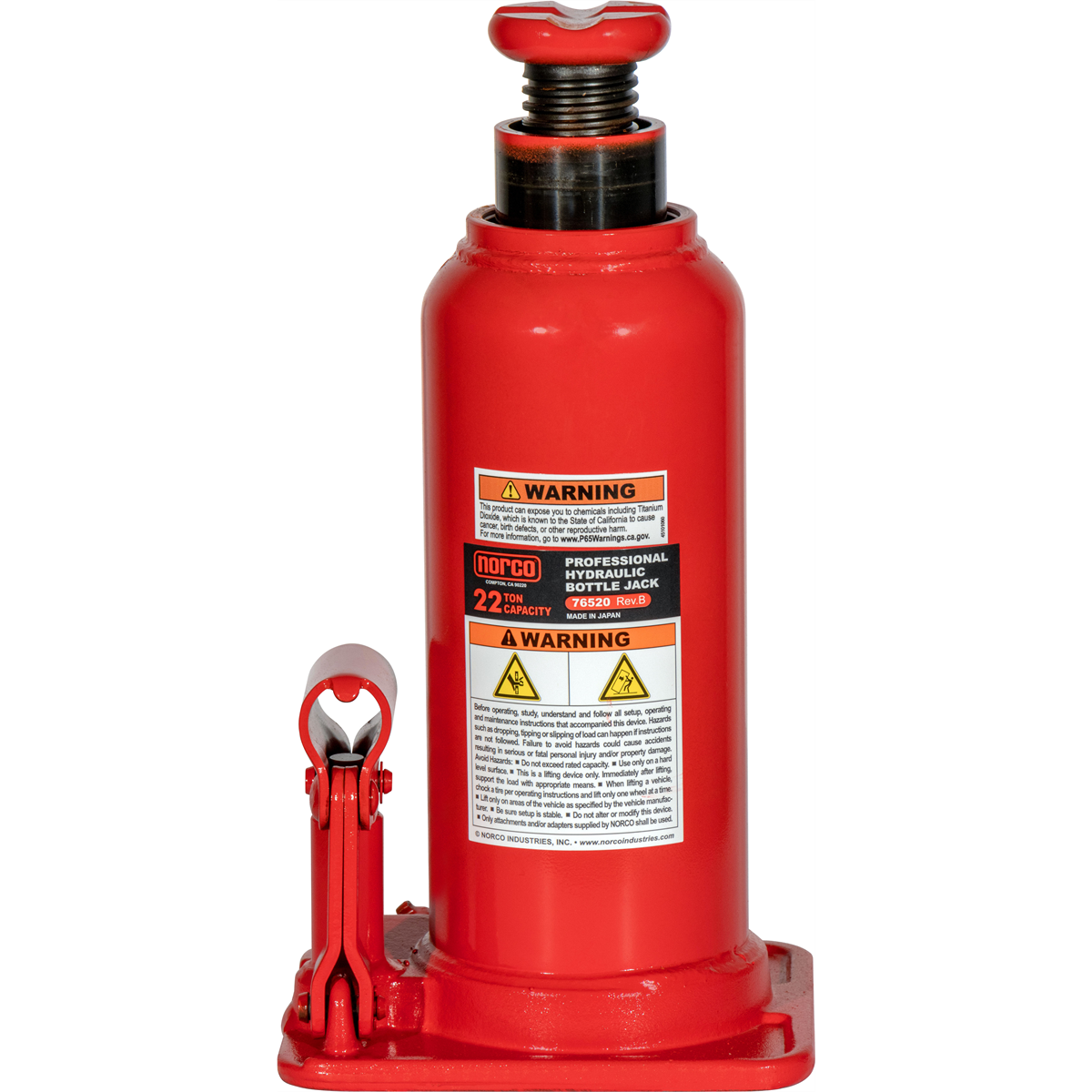 Norco Lifting Equipment 22 Ton Capacity Bottle Jack with Gauge Hole