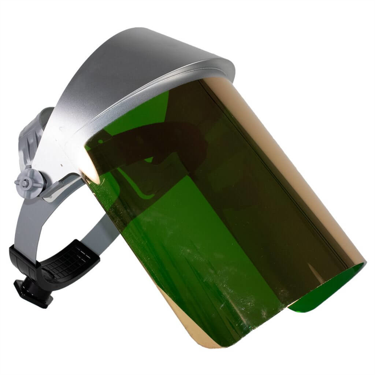 Oberon Face Shield with Ratcheting Headgear - Heat Reflective - Window: Green Gold