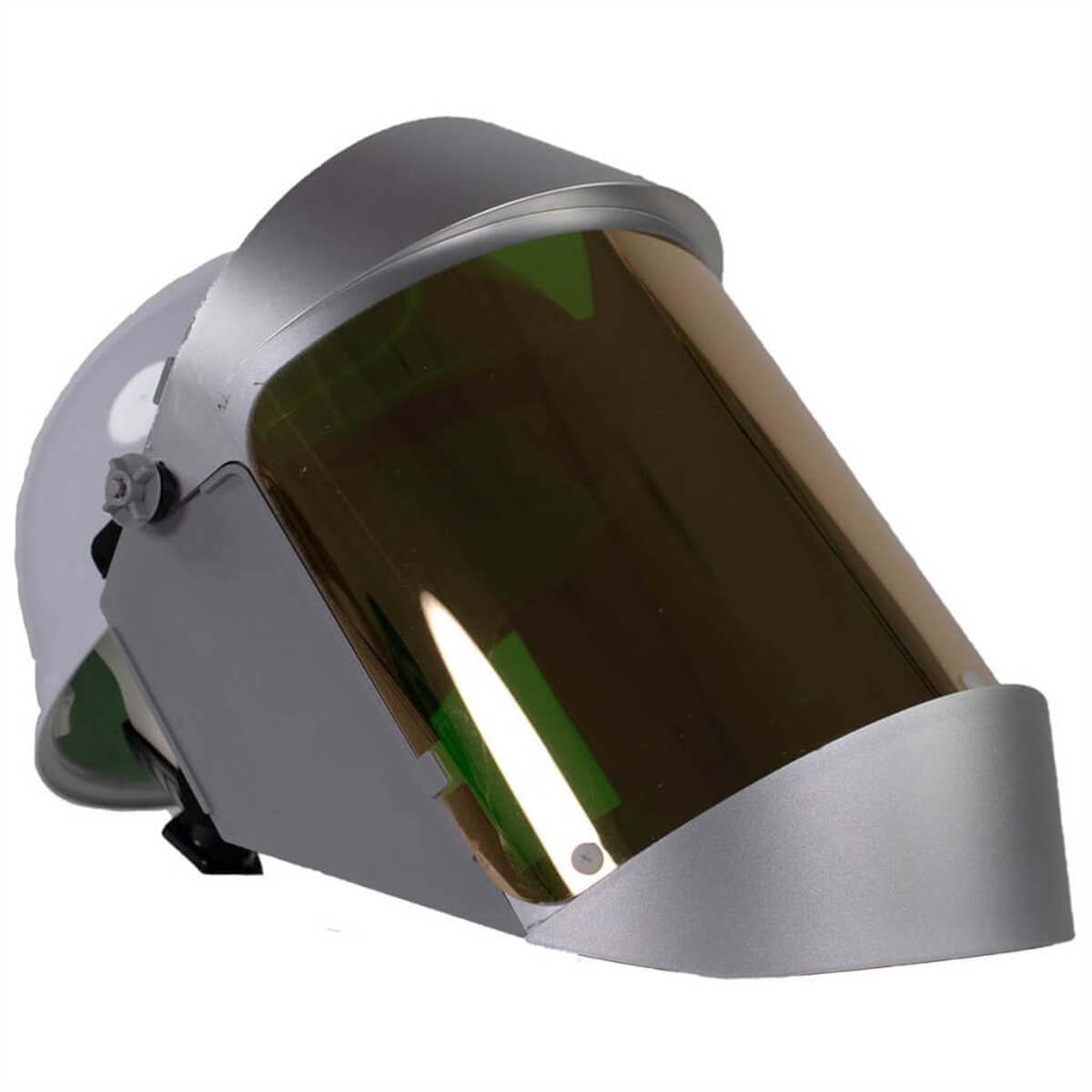 Oberon Face Shield & Hard Cap - Heat Reflective - Window: Green Gold Anti-fog - With Lower Crown And Ear Muffs