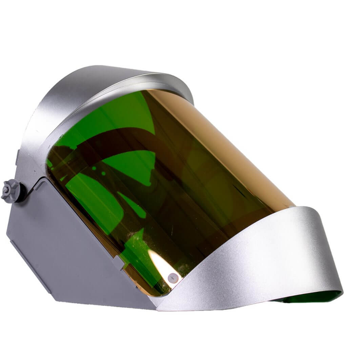 Oberon Face Shield with Ratcheting Headgear - Heat Reflective - Window: Green Gold - With Lower Crown