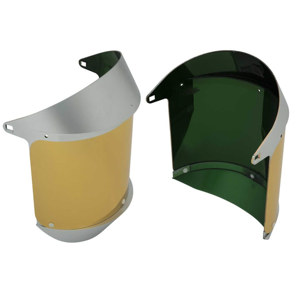 Oberon Face Shield Replacement Window - Polycarbonate - Dark Green Gold Heat Reflective Anti-Fog - With Lower Crown