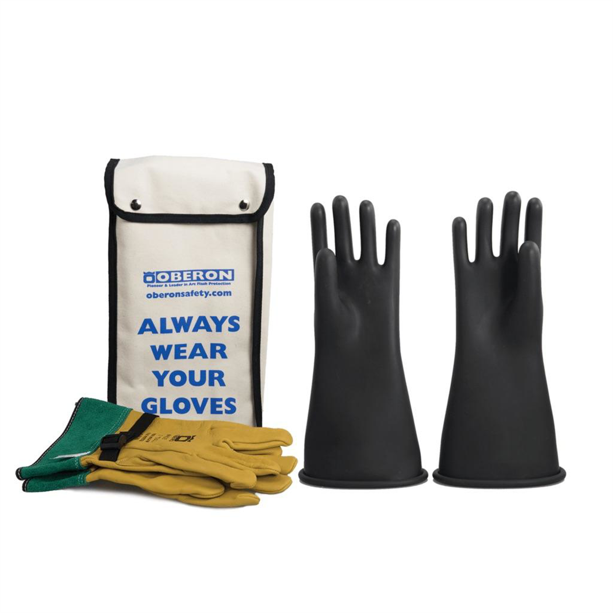 Oberon Glove Kit - Rubber Electrical - Class 2 - Length: 14" -  Rolled Cuff - Size: X-Large - 11