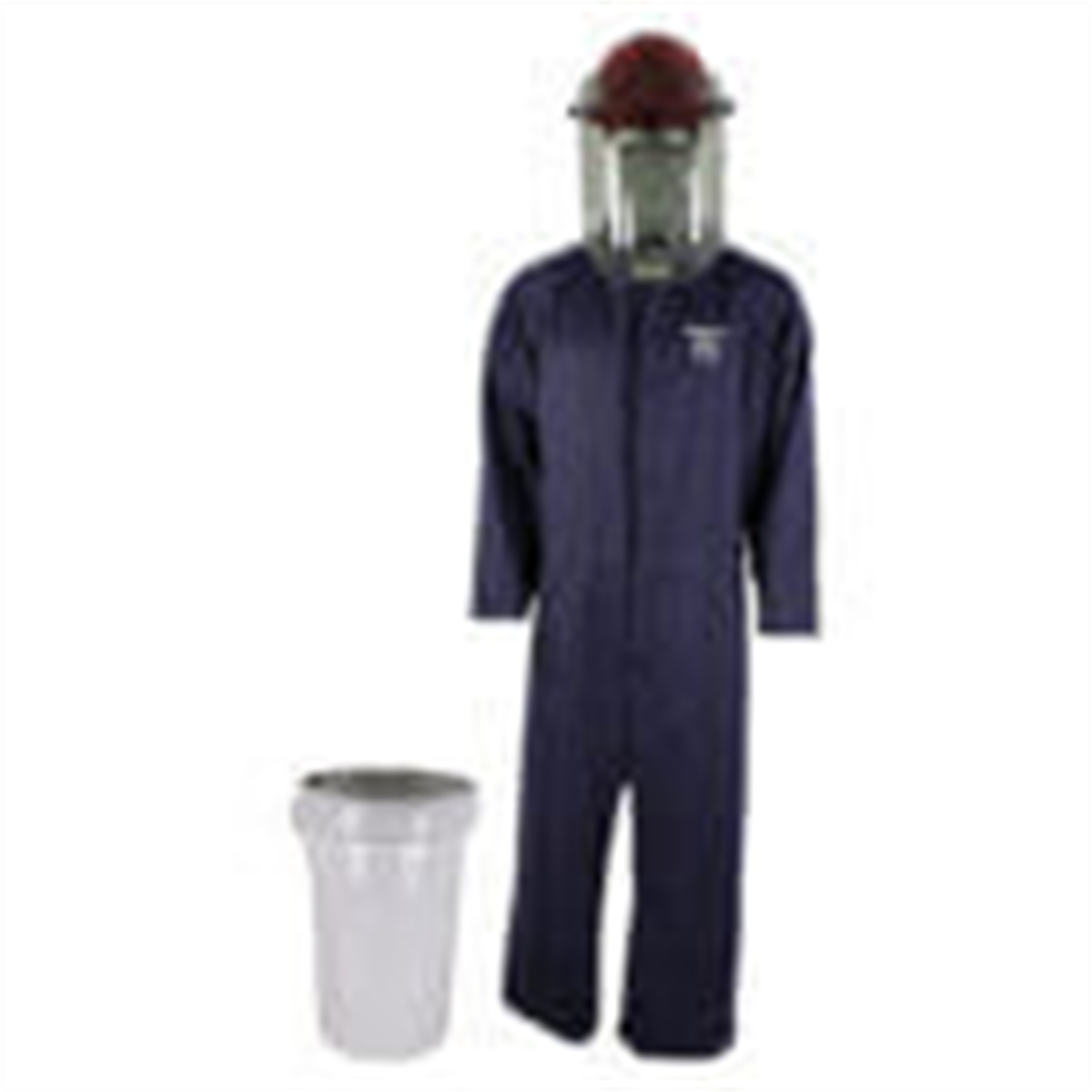 Oberon Bucket Kit - Arc Flash - 8 Cal HRC2&trade; - Comes With Coveralls, Hard Cap, Face Shield, Balaclava & Storage Bucket - Color: Navy Blue - Size: 2XL