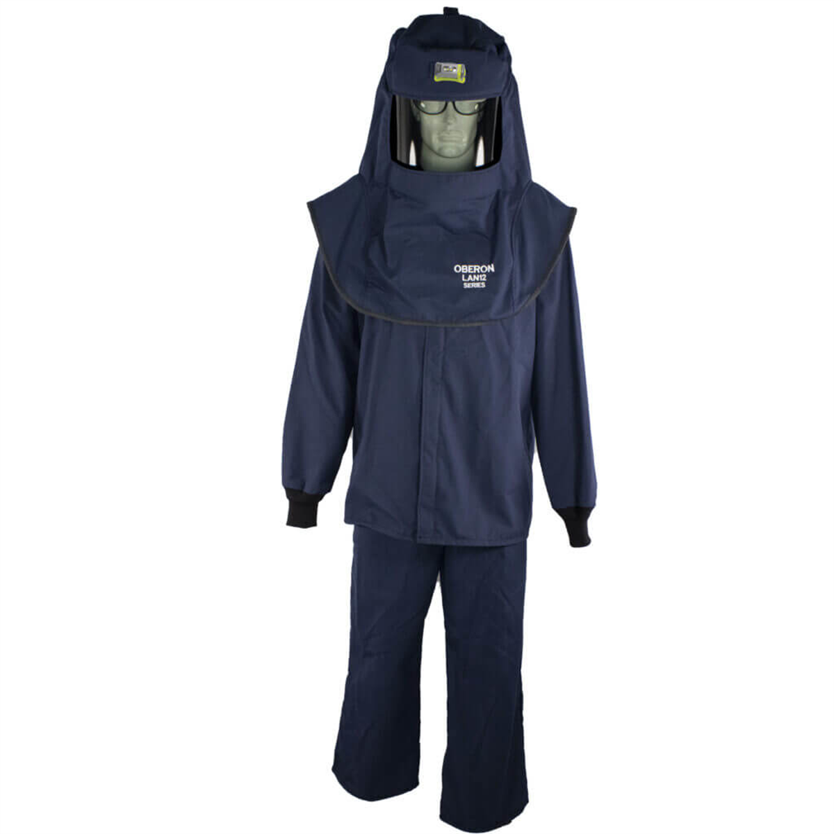 Oberon Suit Kit - Arc Flash - 12 Cal LAN&trade; - Comes with 12 cal TCG Arc Shield, Balaclava Sock Hood, Coat and Bib Overalls - Color: Navy Blue - Size: 5XL