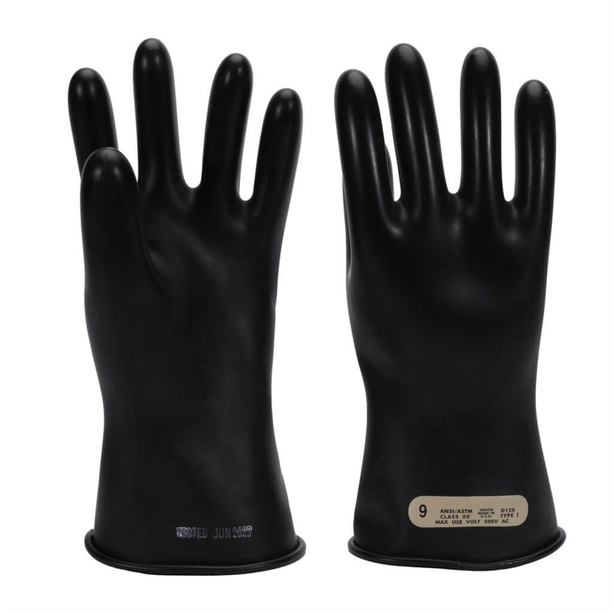 Oberon Gloves - Rubber Electrical - Class 00 - Length: 11" -  Rolled Cuff - Size: X-Large - 11