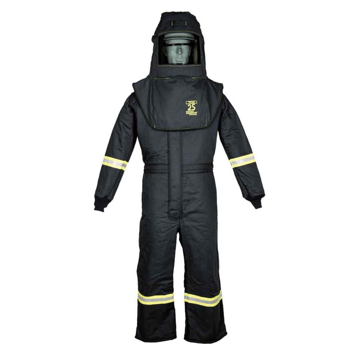 Oberon Suit Kit - Arc Flash - 25 Cal TCG&trade; - Comes with Hood, Coveralls and Fresh Air Arc Flash Hood Ventilation System & Light - Color: Black - Size: 2XL