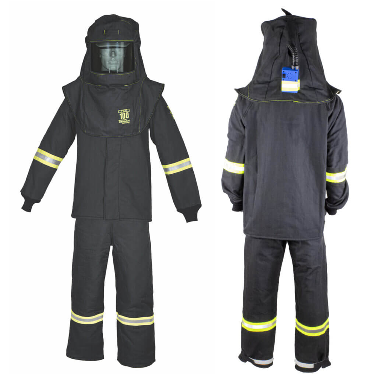 Oberon Suit Kit - Arc Flash - 100 Cal TCG&trade;  - Comes with Hood, Coat and Bib Coveralls - Color: Black - Size: 4XL Tall