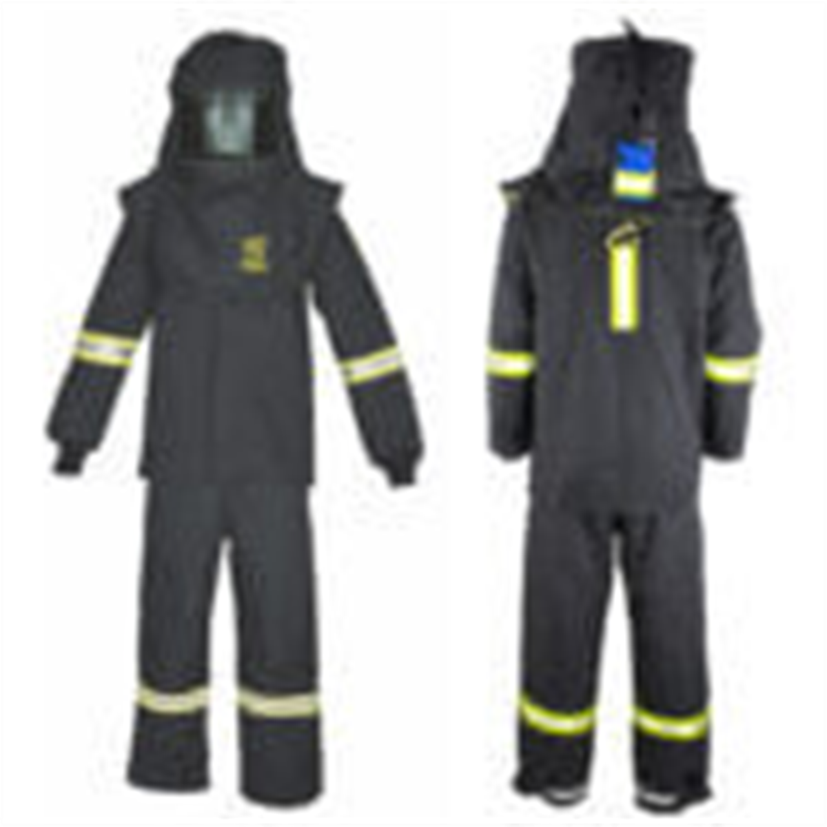 Oberon Suit Kit - Arc Flash - 75 Cal TCG&trade; - Comes with Hood, Coat, Bib Coveralls and  Fresh Air Arc Flash Hood Ventilation System - With Escape Strap - Color: Black - Size: 3XL
