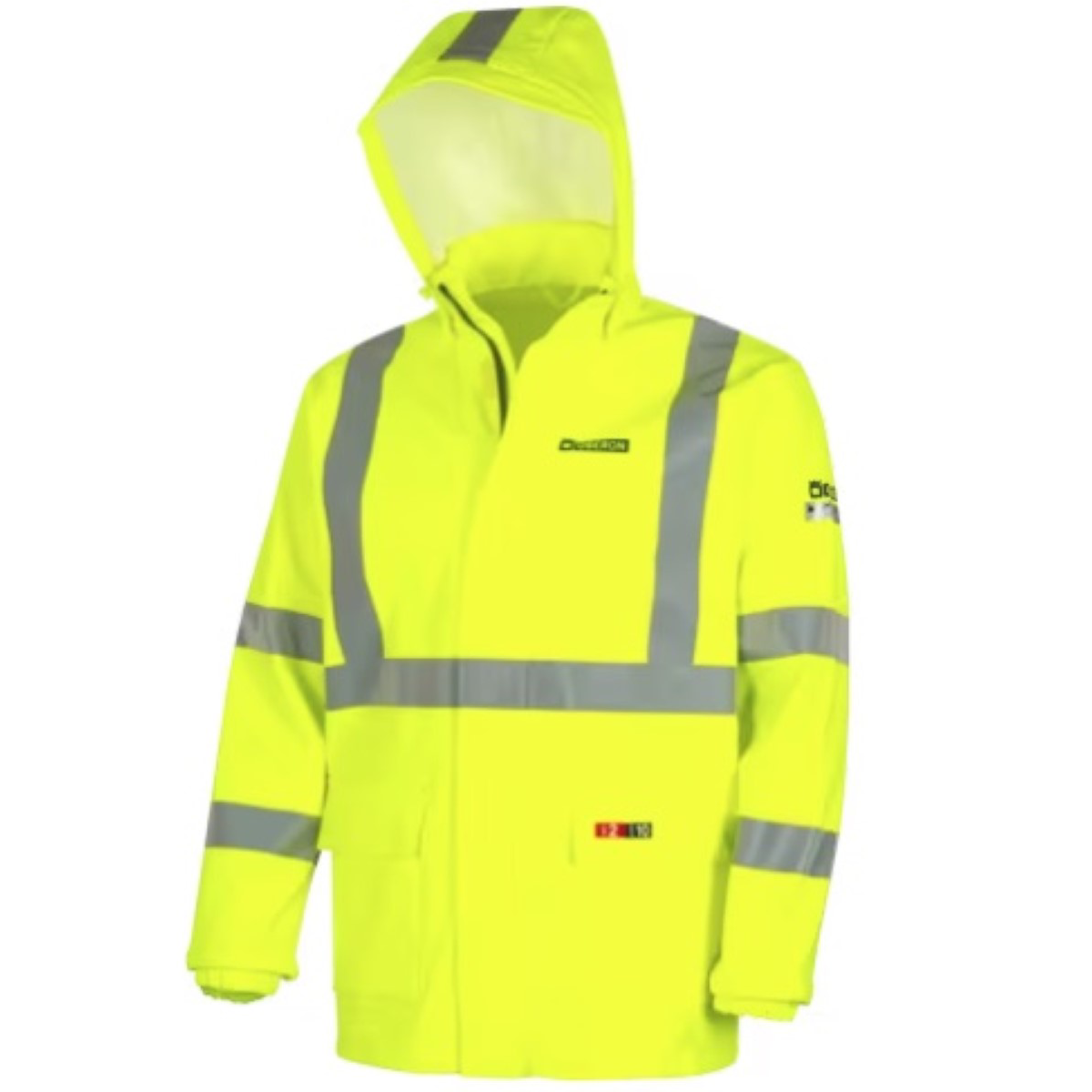 Oberon Safety Jacket - FR/Arc-Rated - PU/Cotton - Hi-Viz Yellow - Size: Medium