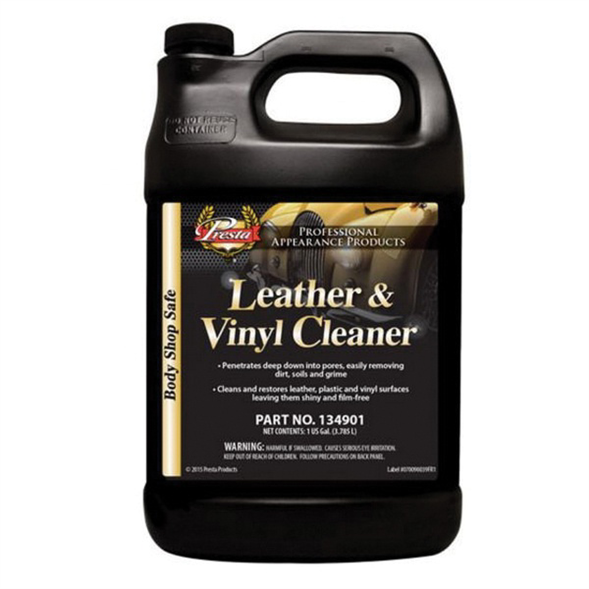 Presta 134901 Leather and Vinyl Cleaner, 1 gal Can, Translucent Light Yellow to Dark Yellow