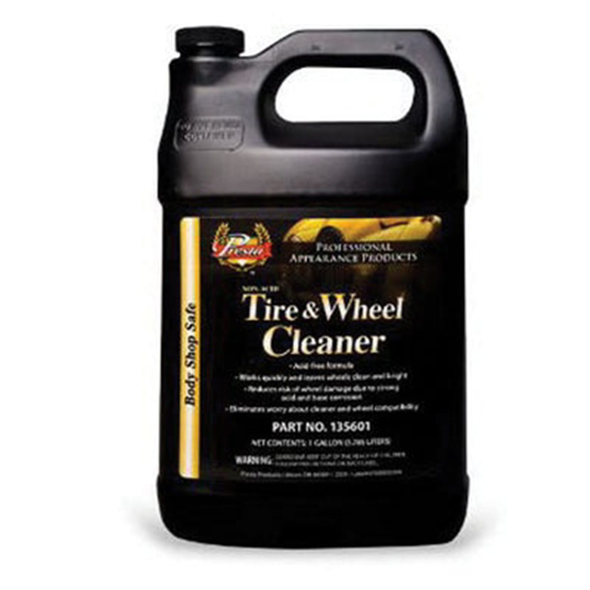Presta 135601 Non-Acid Tire and Wheel Cleaner, 1 gal, Can, Colourless to Light Yellow