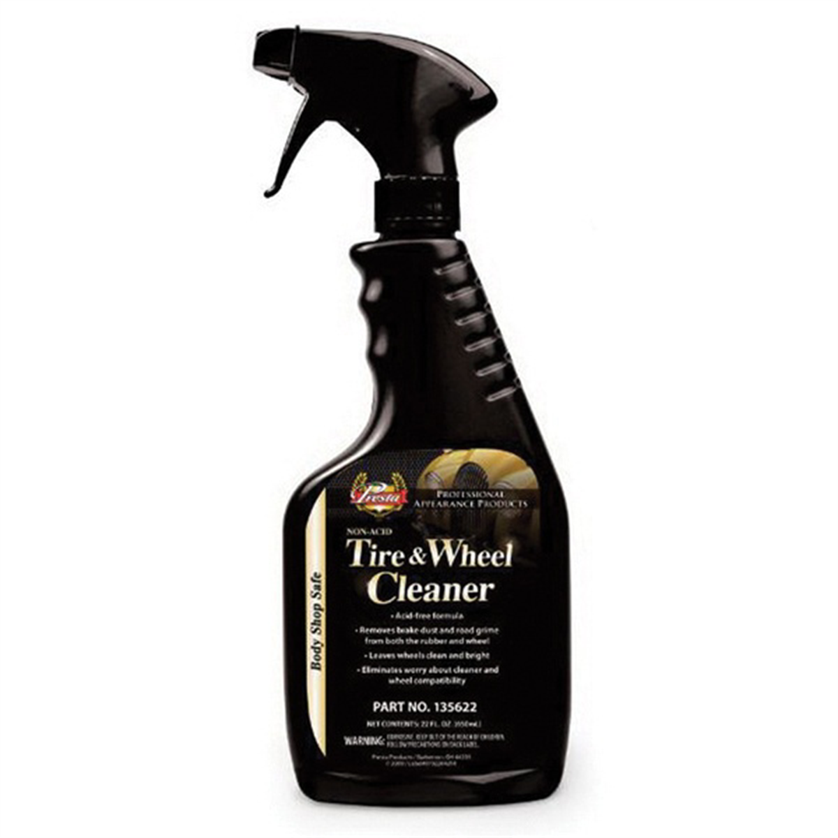 Presta 135622 Non-Acid Tire and Wheel Cleaner, 22 oz, Aerosol Can, Colourless to Light Yellow