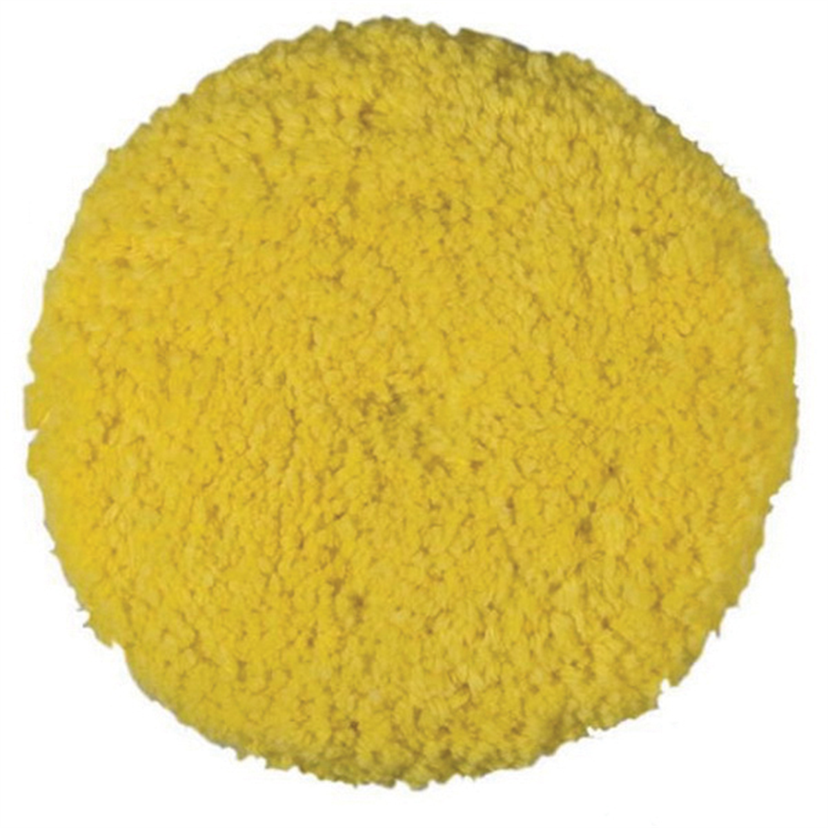 Presta 890142 Single Sided Medium Cutting Pad, 9 in Dia, Hook and Loop Attachment, Blended Wool Pad, Yellow