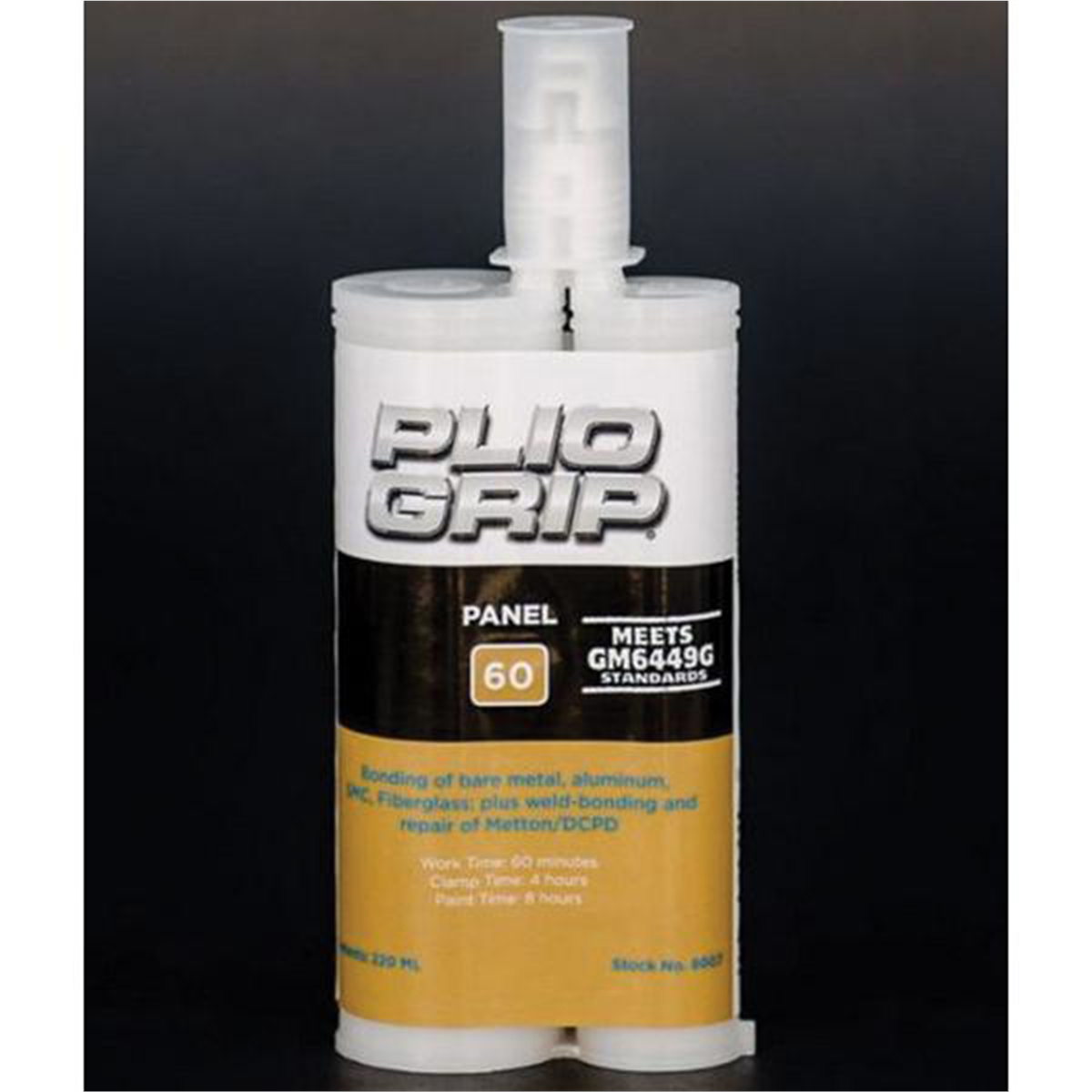 PLIO-GRIP Panel 60 8007 Plastic Panel Bonding, 220 mL Cartridge, White (Part A), Tan (Part B)