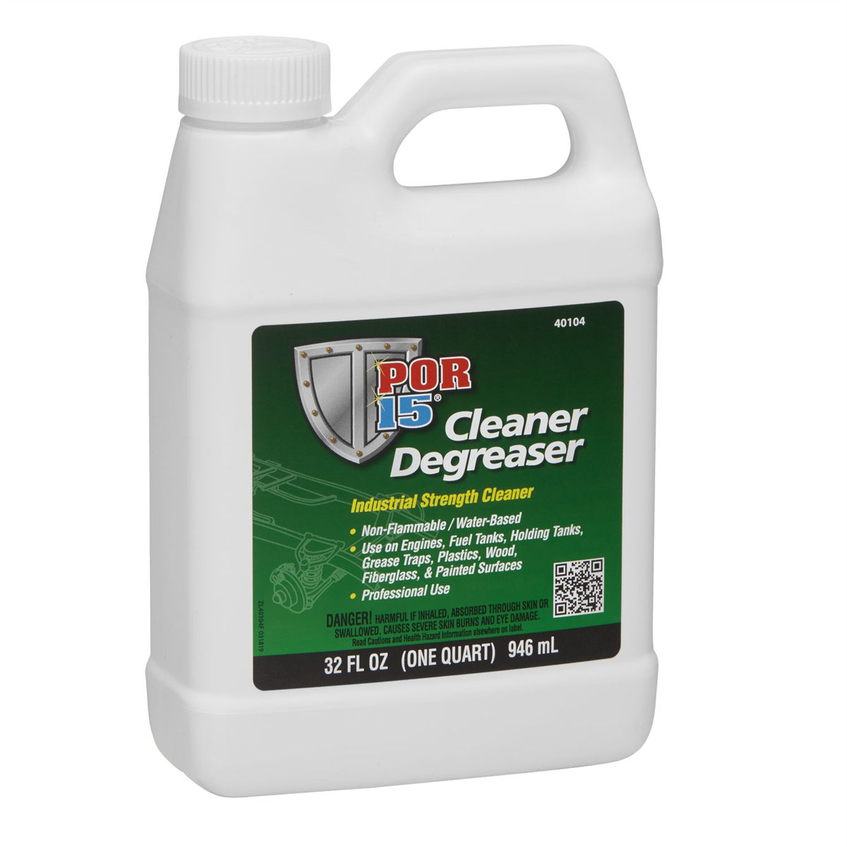 POR-15 INC 40104 Cleaner Degreaser, 1 qt Can, Clear, 4:1 to 10:1 with Water
