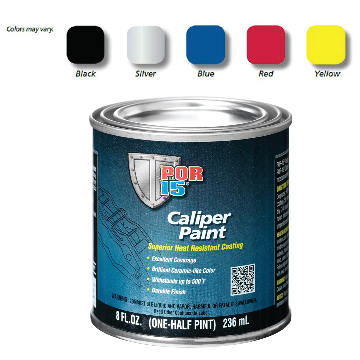 POR-15 INC 42806 Superior Heat Resistant Caliper Paint, 8 oz Can, Ceramic Coating Red, Liquid, 3 to 4 hr Curing