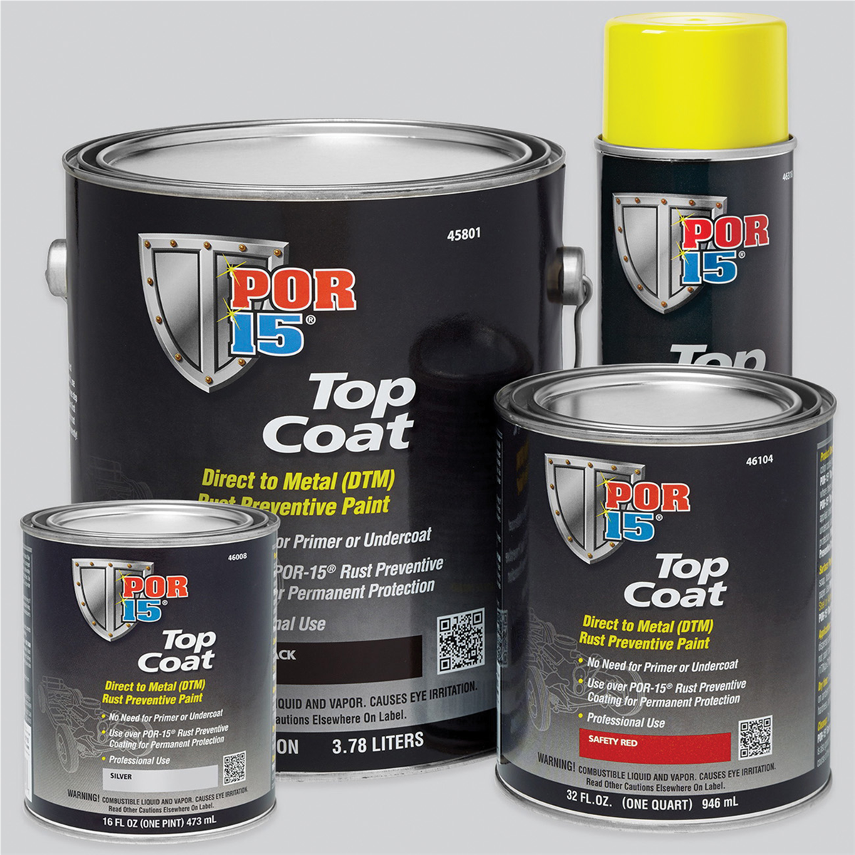 POR-15 INC 45718 Top Coat DTM Paint, 15 oz Aerosol Can, Clear, Liquid, 30 to 60 min Curing