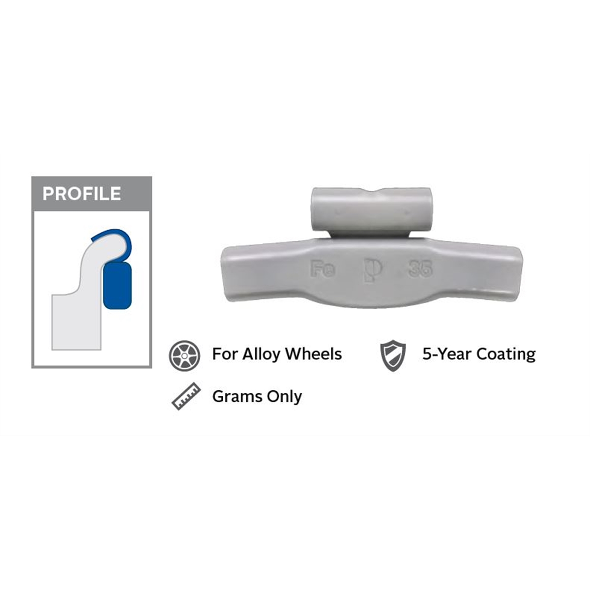 Wegmann Automotive 1 oz Steel Coated Clip-on AWFE Red Series Wheel Weight (Box of 25)